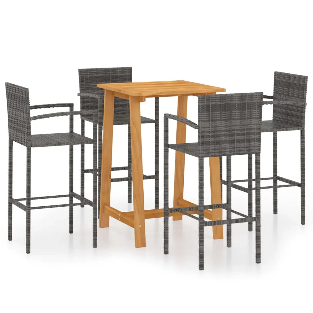 Set Bar da Giardino 5 pz Grigio 3067957