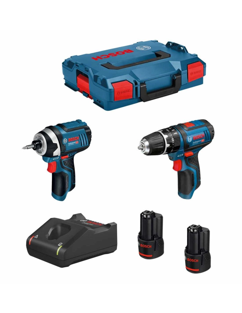BOSCH Kit 12V B12GSBGDR2bat3a-40 (GSB 12V-15 + GDR 12V-10 + 2 x 3,0 Ah + GAL12V-40 + L-Boxx 102)