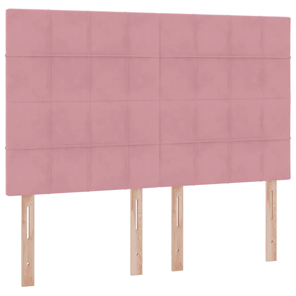 Letto con contenitore e materasso Rosa 140 x 200 cm Velluto 3372038