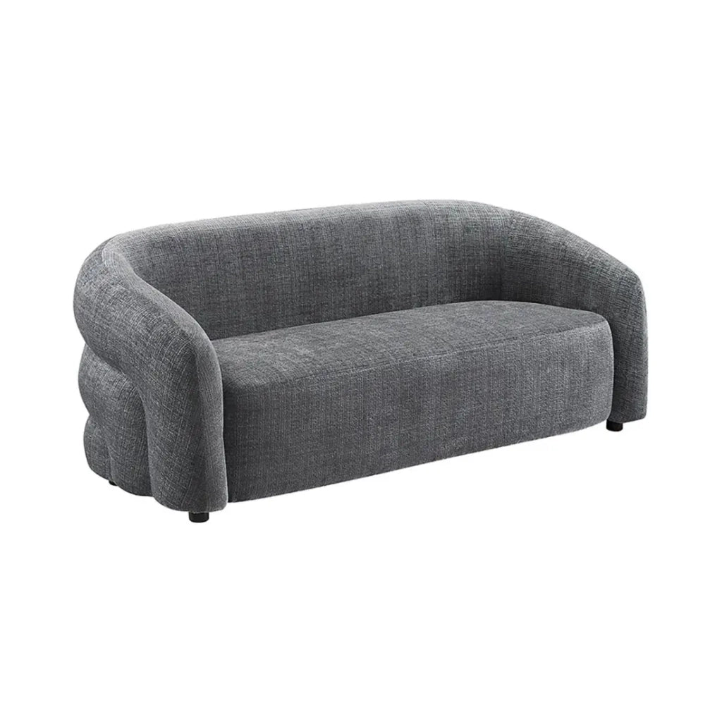 Divano dritto NUAGE grigio scuro – Divano design in tessuto chenille
