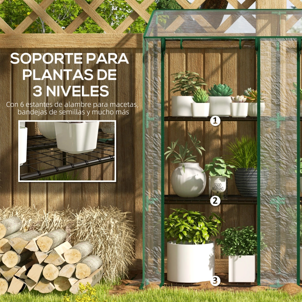 Serra da giardino 3 livelli ¨C zephmum ¨C 143x46x151 cm trasparente