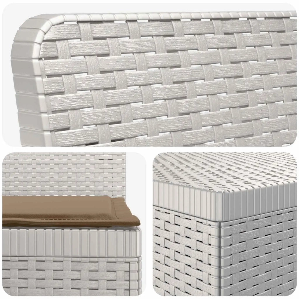 Divano da Giardino 6 Posti con Cuscini Aspetto Rattan PP Bianco 3444116