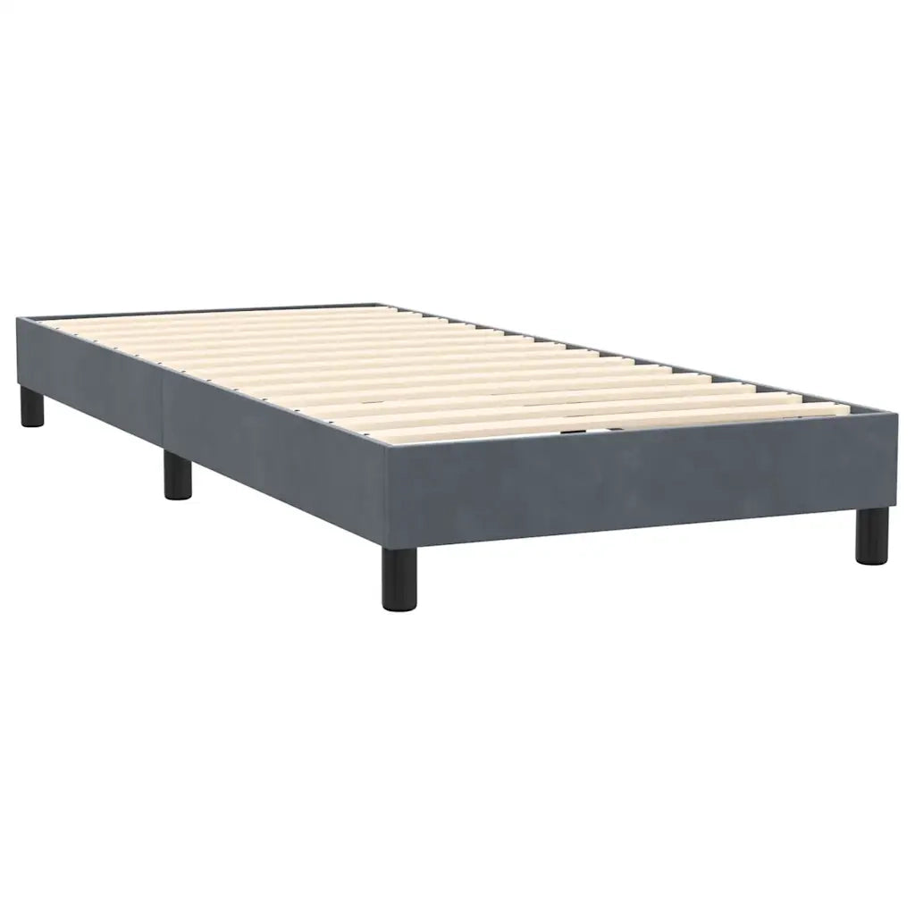 Letto a Molle con Materasso e LED Grigio Scuro 80x220 cm Velluto 3317098