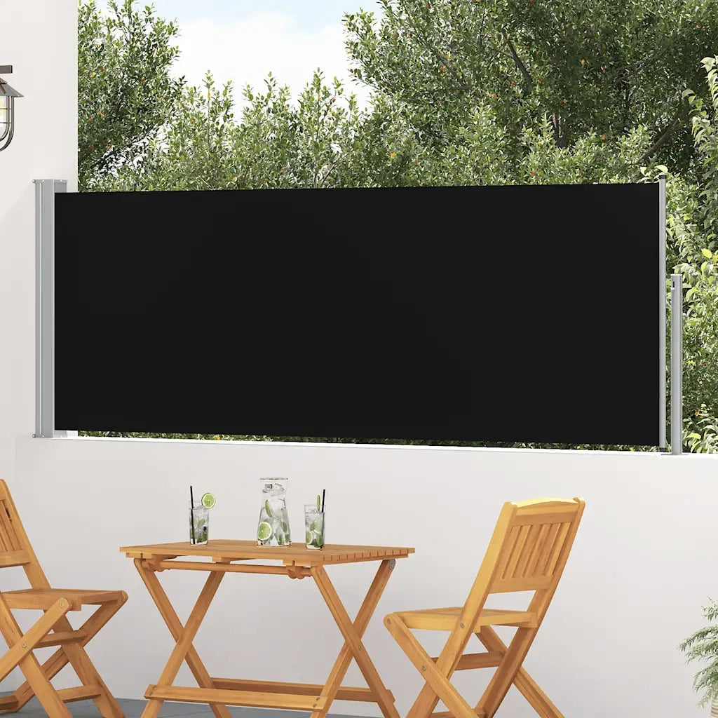 Tenda Laterale Retrattile per Patio-Tenda parasole per balcone 100x300 cm Nera