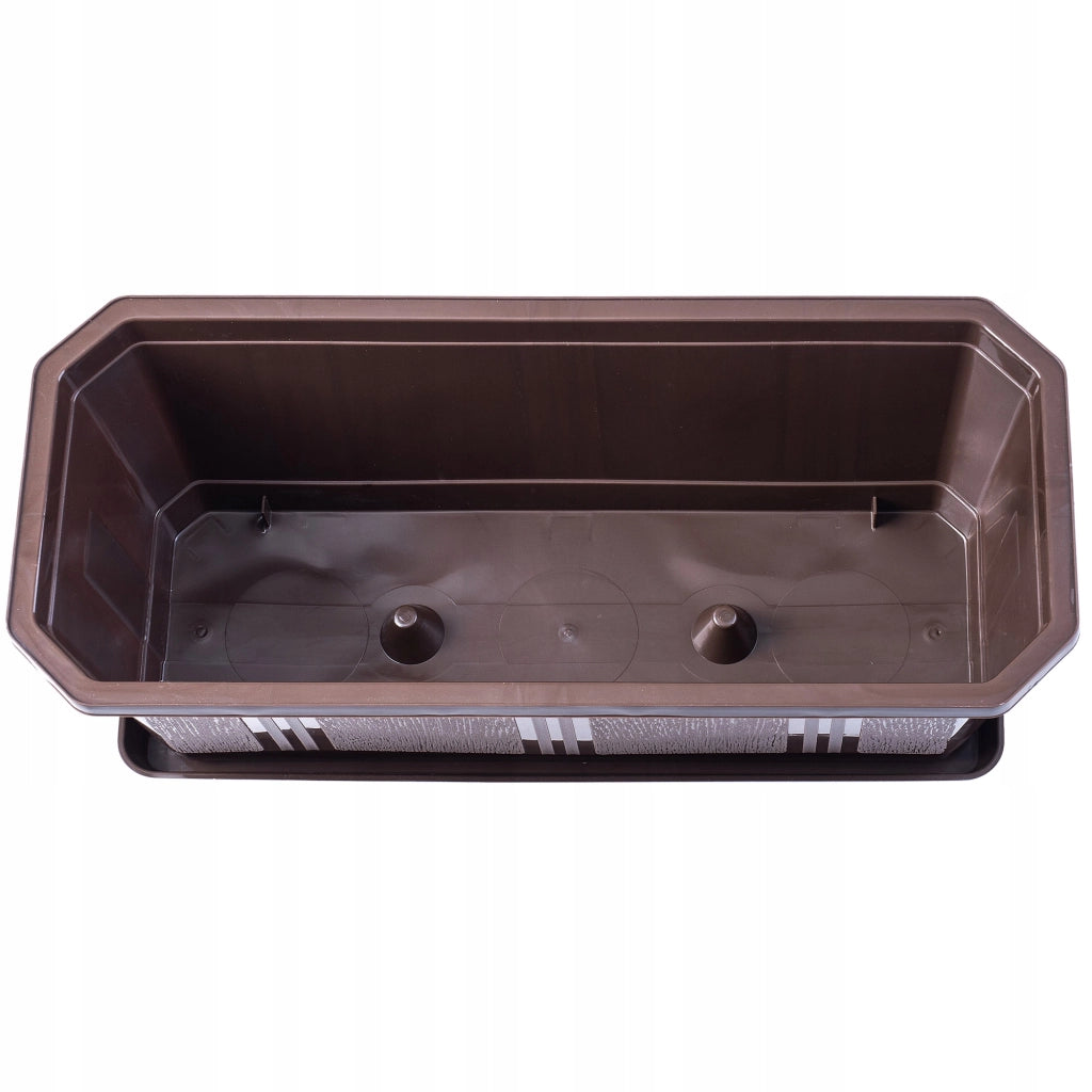Vaso da fiori per balcone KADAX da 40 cm con supporto e manici.