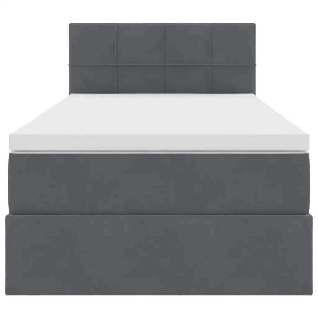 Letto con contenitore e LED Grigio scuro 100 x 200 cm Velluto 3371374