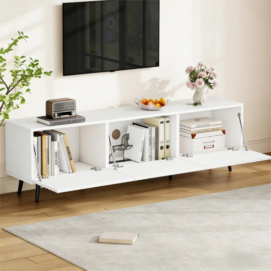 Cassettiera TV bianca in MDF lunghezza 180 cm