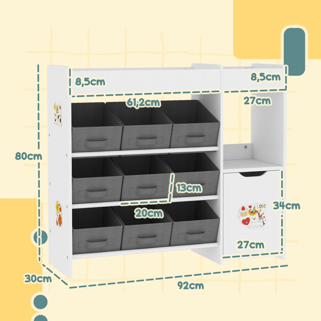 Cassettiera per bambini con cesti ¨C zephmum ¨C 92x30x80 cm bianco