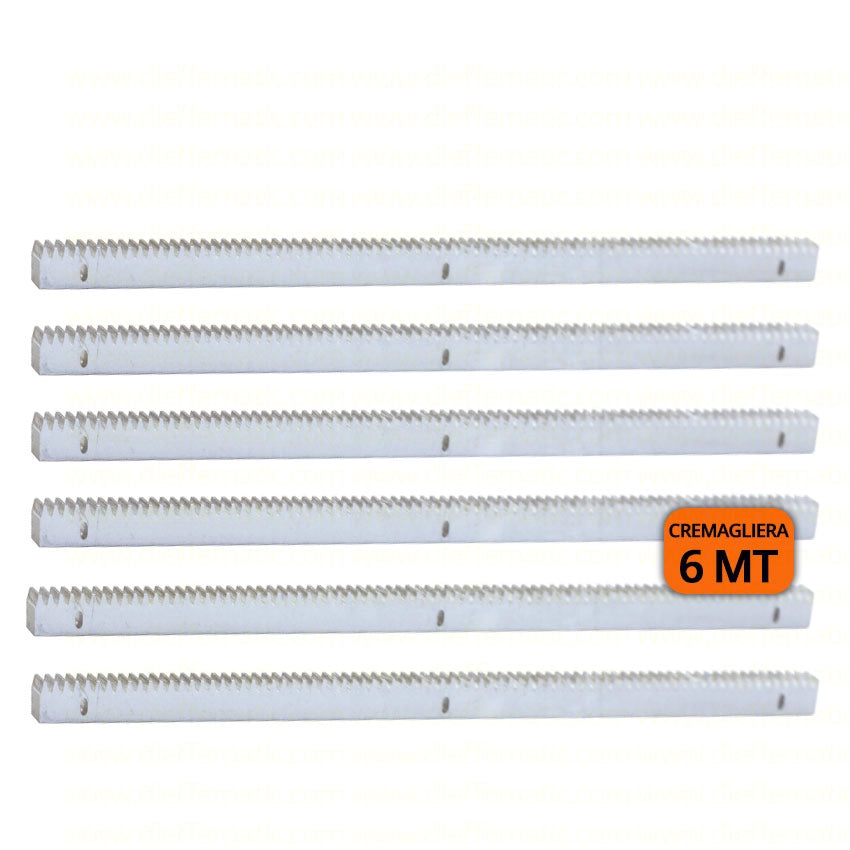 KIT CREMAGLIERA 30X12 6 MT M4 IN ACCIAIO ZINCATA ZINCATO X CANCELLO SCORREVOLE