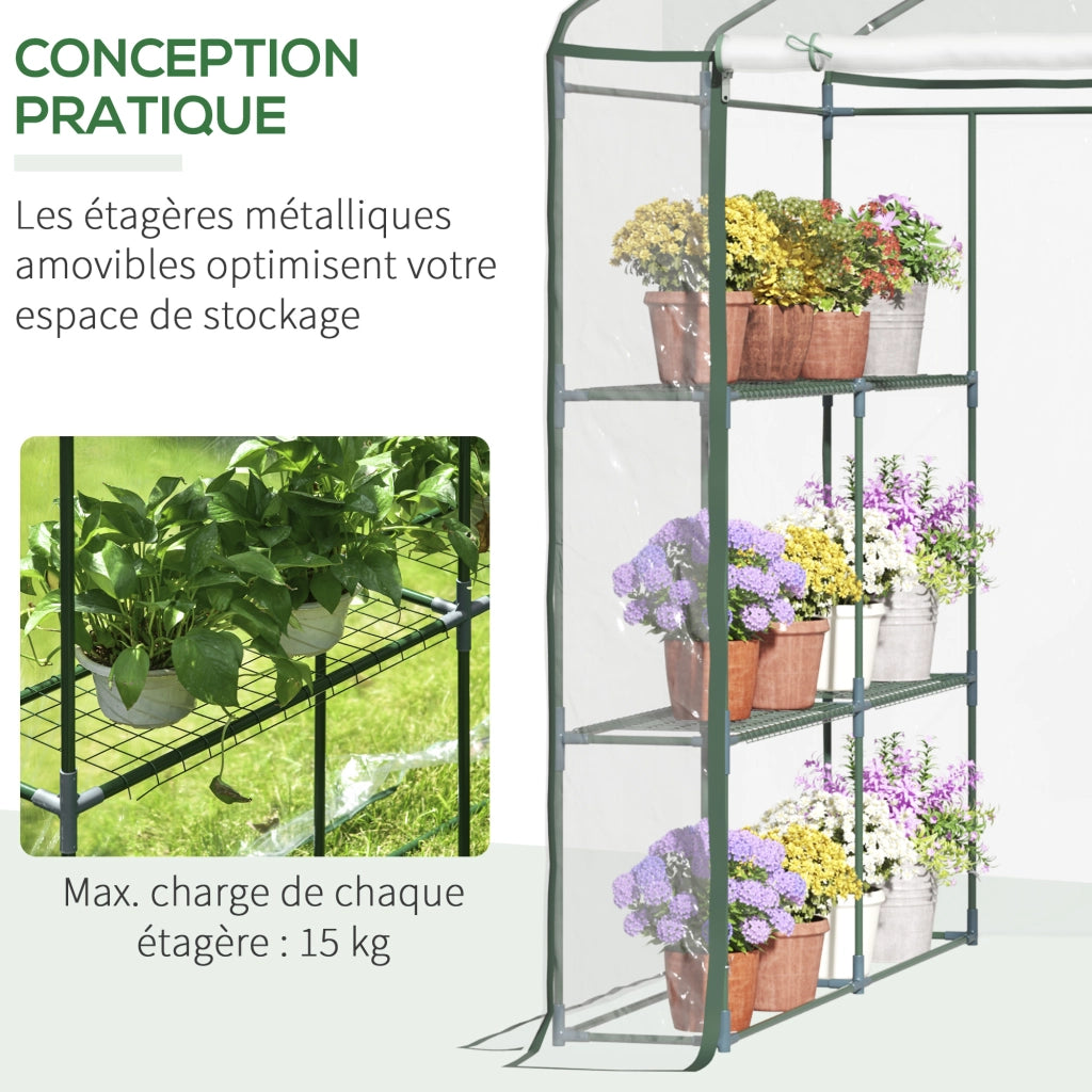 Serra da giardino con ripiani 3 livelli ¨C Minimal ¨C 143x143x195cm verde