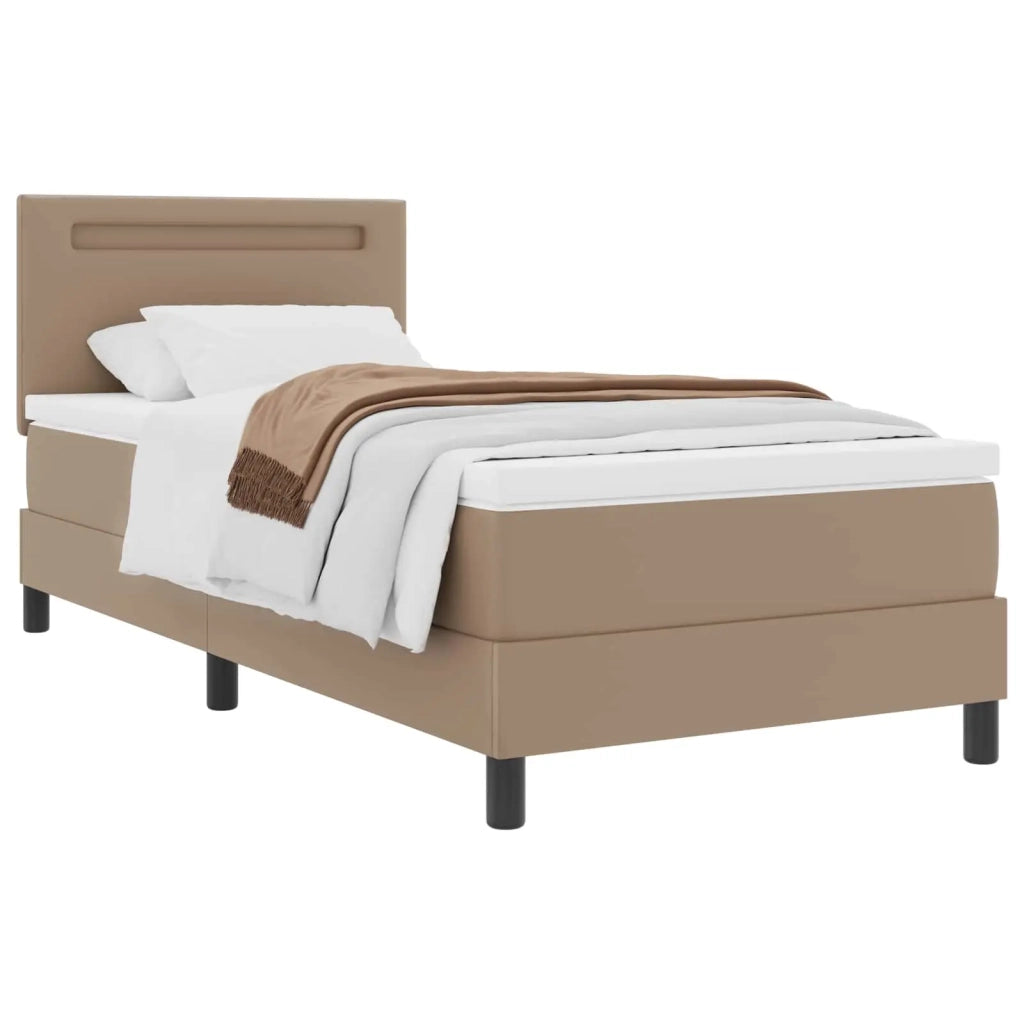 Letto a molle Cappuccino 90 x 200 cm Pelle sintetica 3339035