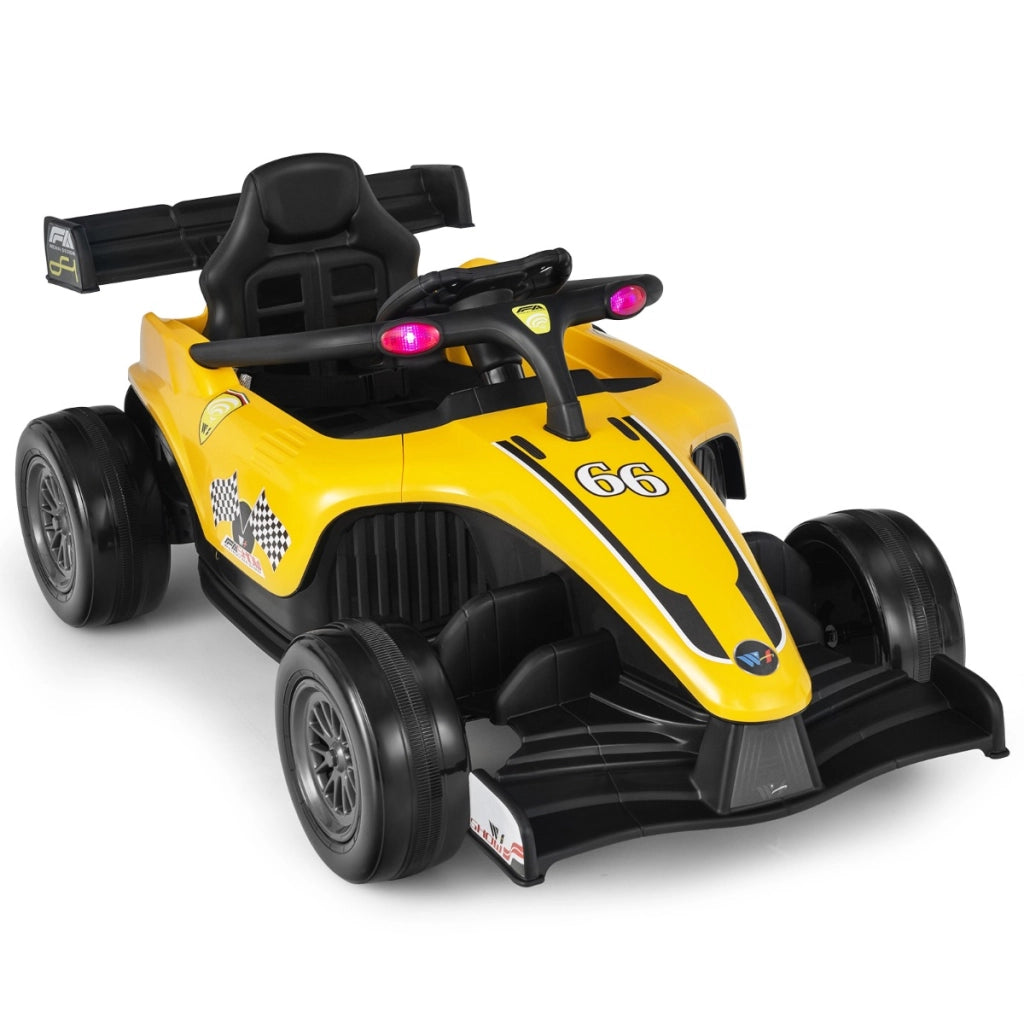 Veicolo elettrico a batteria da 12 V per bambini, Camion da corsa con telecomando sospensioni a molla Giallo-Macchinine giocattoli