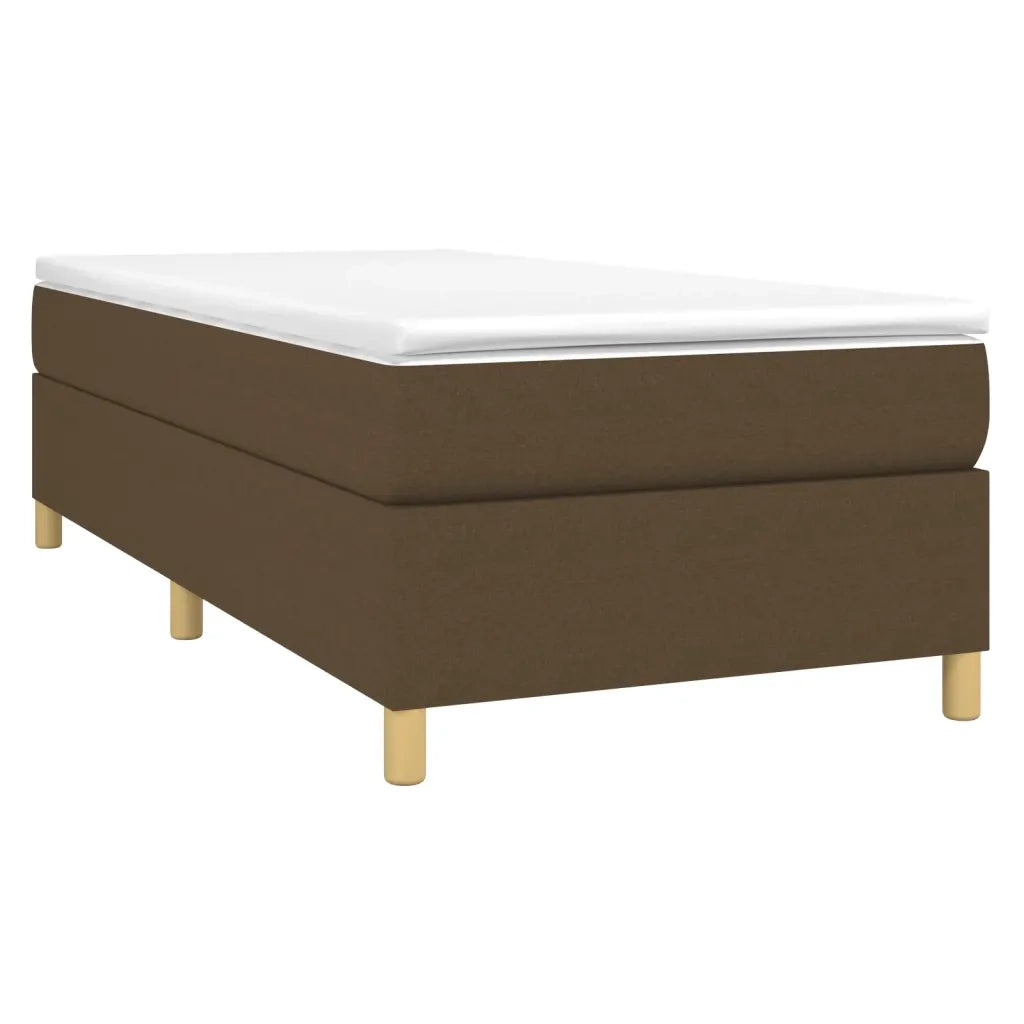 Letto singolo | Letto per adulti | Struttura Letto a Rete a Molle Marrone Scuro 90x190 cm Tessuto