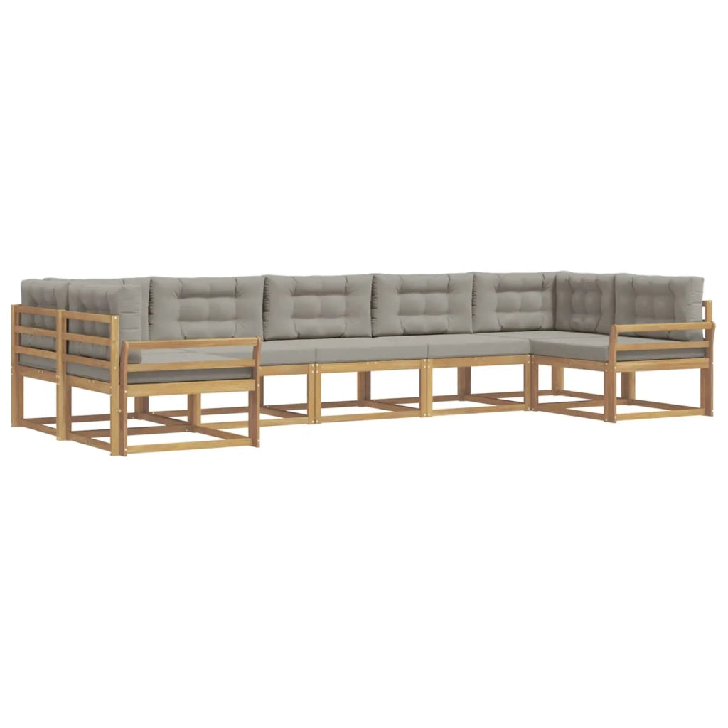 Set di divani da esterno 7 pz Bianco e Grigio Chiaro 3386970
