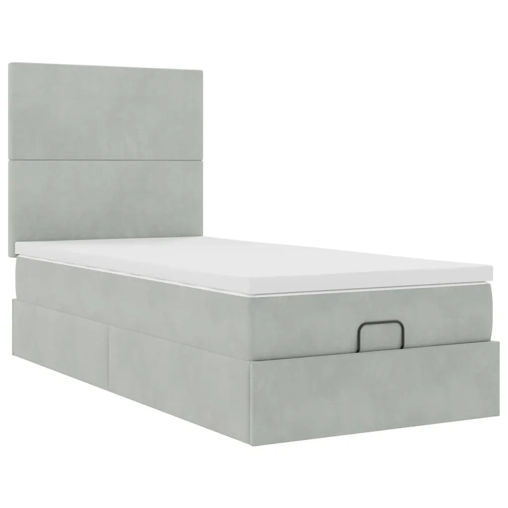 Struttura Letto Pouf con Materassi 90x190 cm in Velluto 3313367