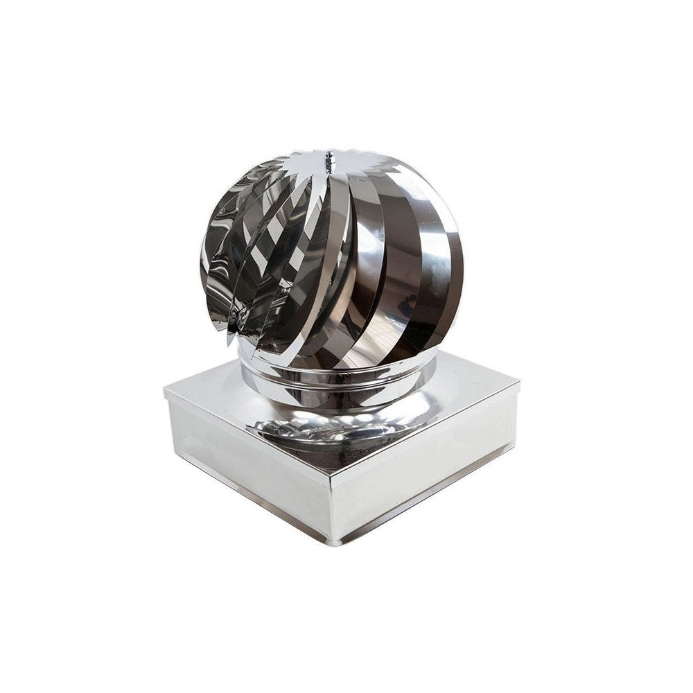 Fumaiolo da 40x40cm base quadra tipo radiante eolico inox aisi 304