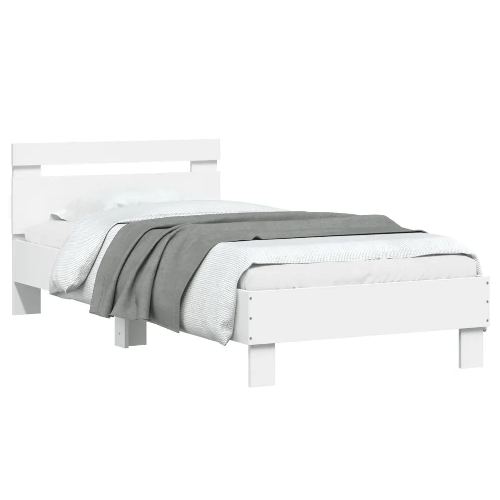 Giroletto con Testiera Bianco 75x190 cm in Legno Multistrato 838568