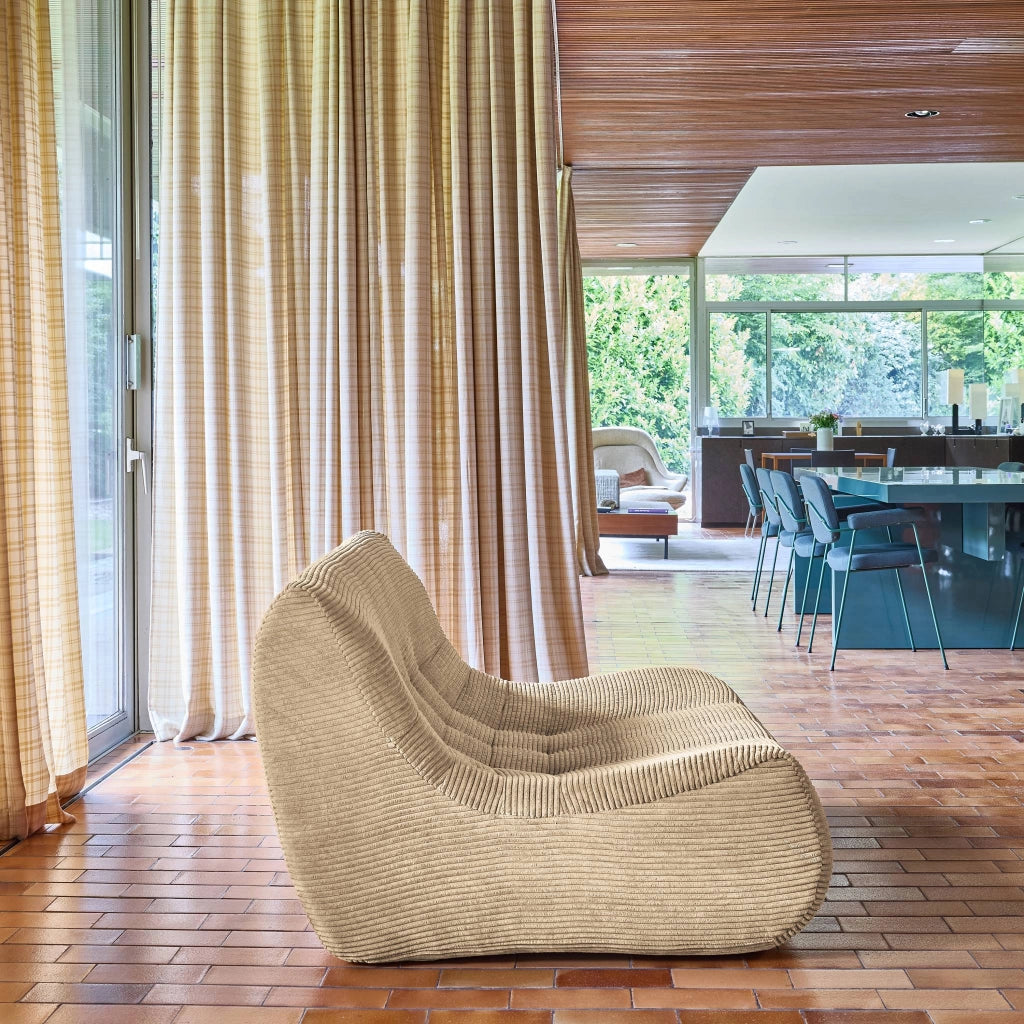 Poltrona in velluto a coste, 2 posti, beige scuro