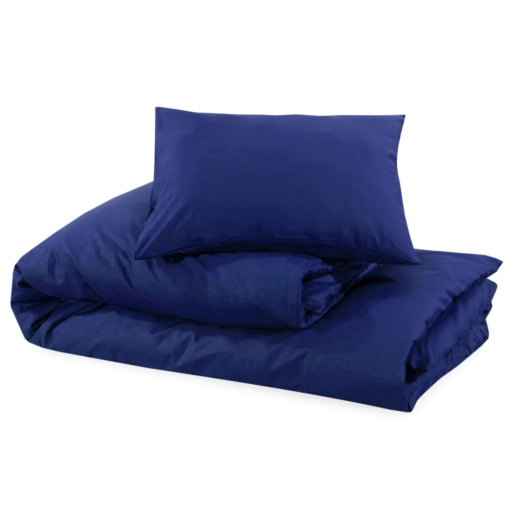Set Copripiumino Blu Marino 200x200 cm in Cotone 136146