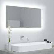 Specchio da Bagno a LED-Specchio per Bagno Grigio 90x8,5x37 cm in Acrilico