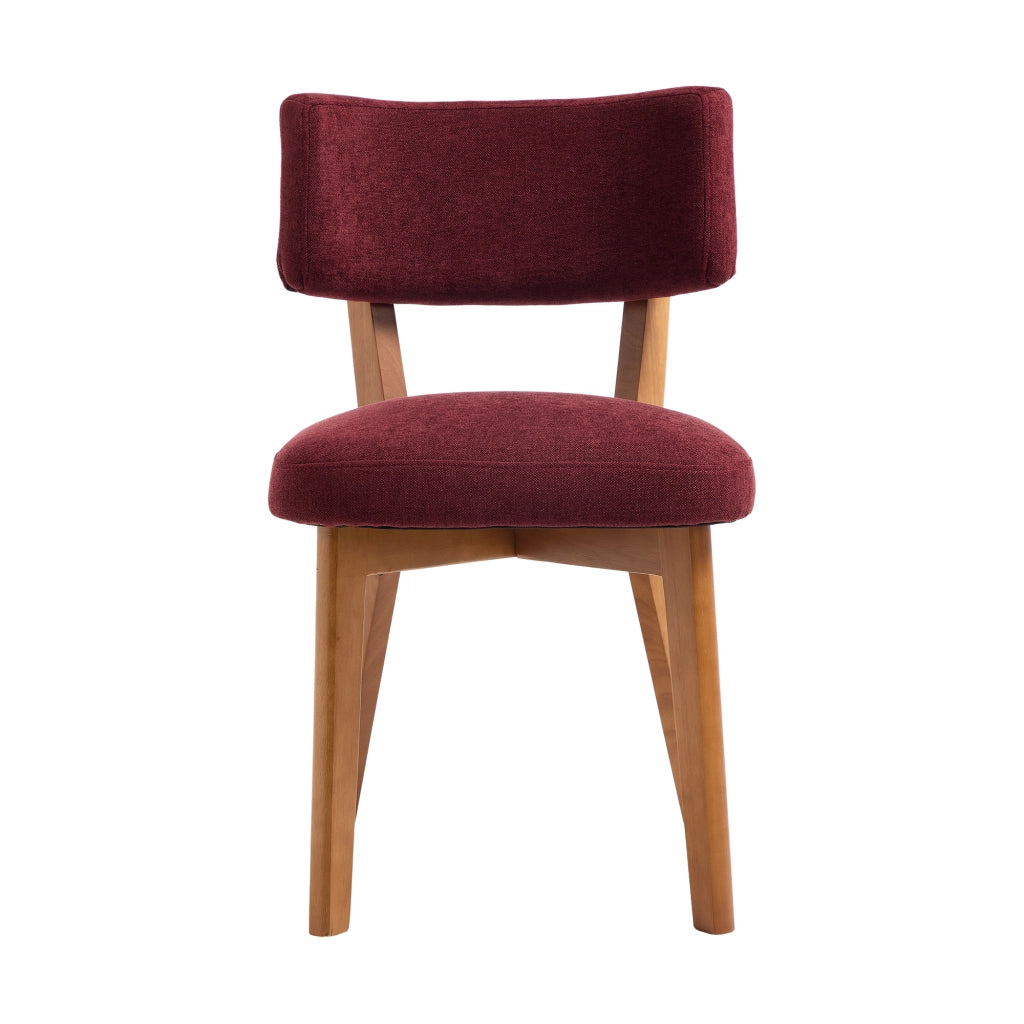 Set 2 Sedie da Pranzo Mid-Century ¨C MINIMAL ¨C Gambe in Legno Massello, Seduta Imbottita in Tessuto