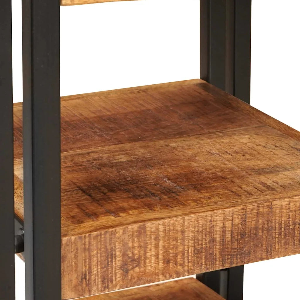 Comodino 2 pcs Marrone e Nero Legno di mango massello 4016731