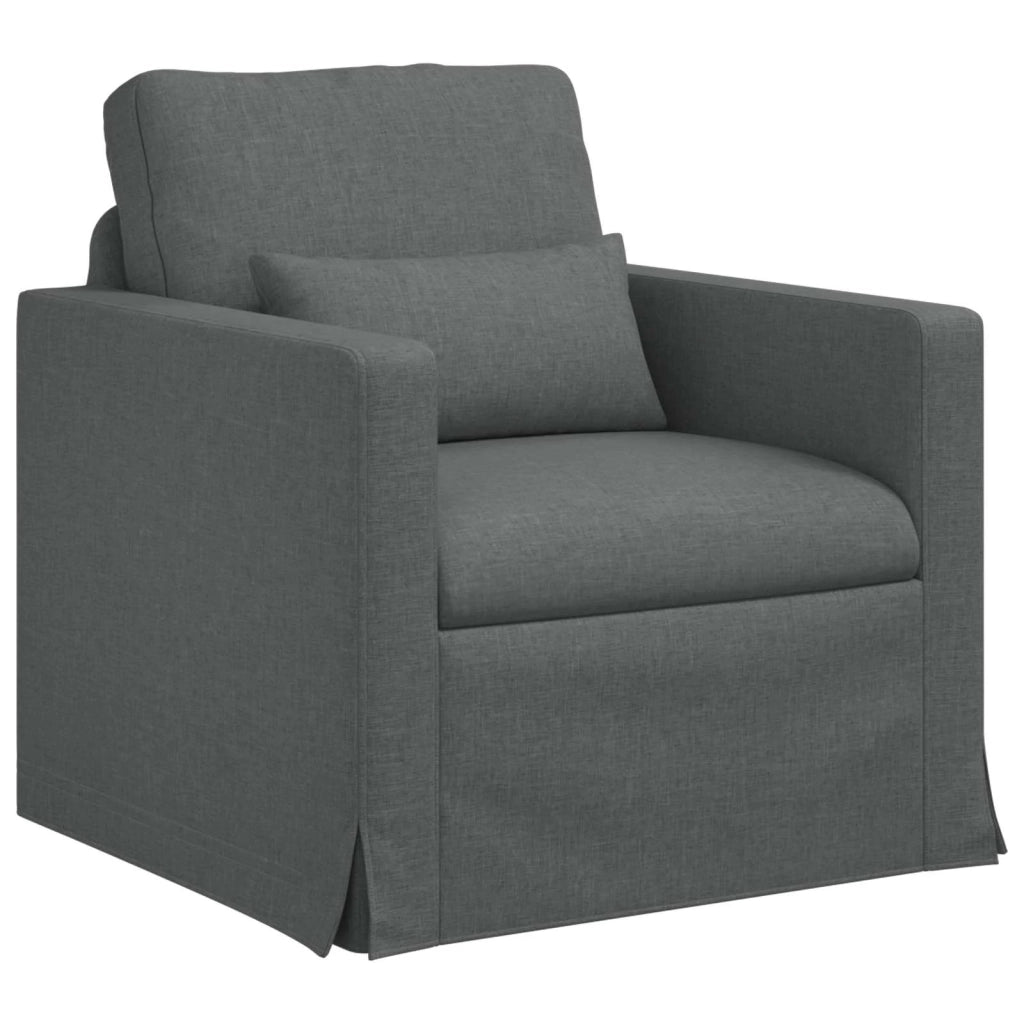 Set di divani 2 pcs Grigio scuro 139 x 78 x 80 cm Tessuto 3407494
