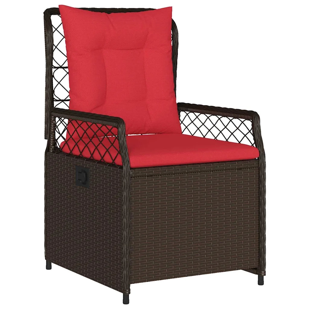 Set da Pranzo per Giardino 9 pcs Marrone polyrattan 3381050