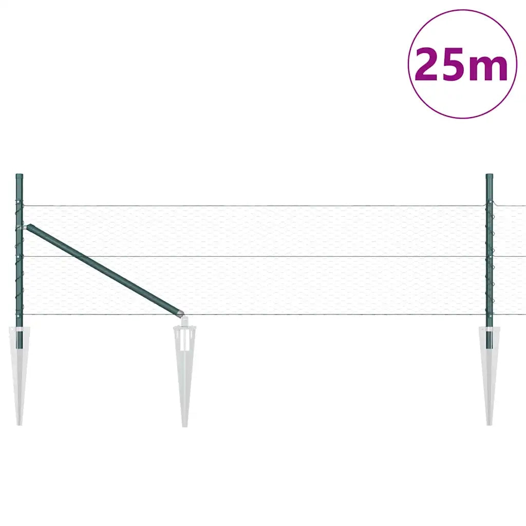 Palo della recinzione Verde 25 x 0,4 m (rete da 25 mm)