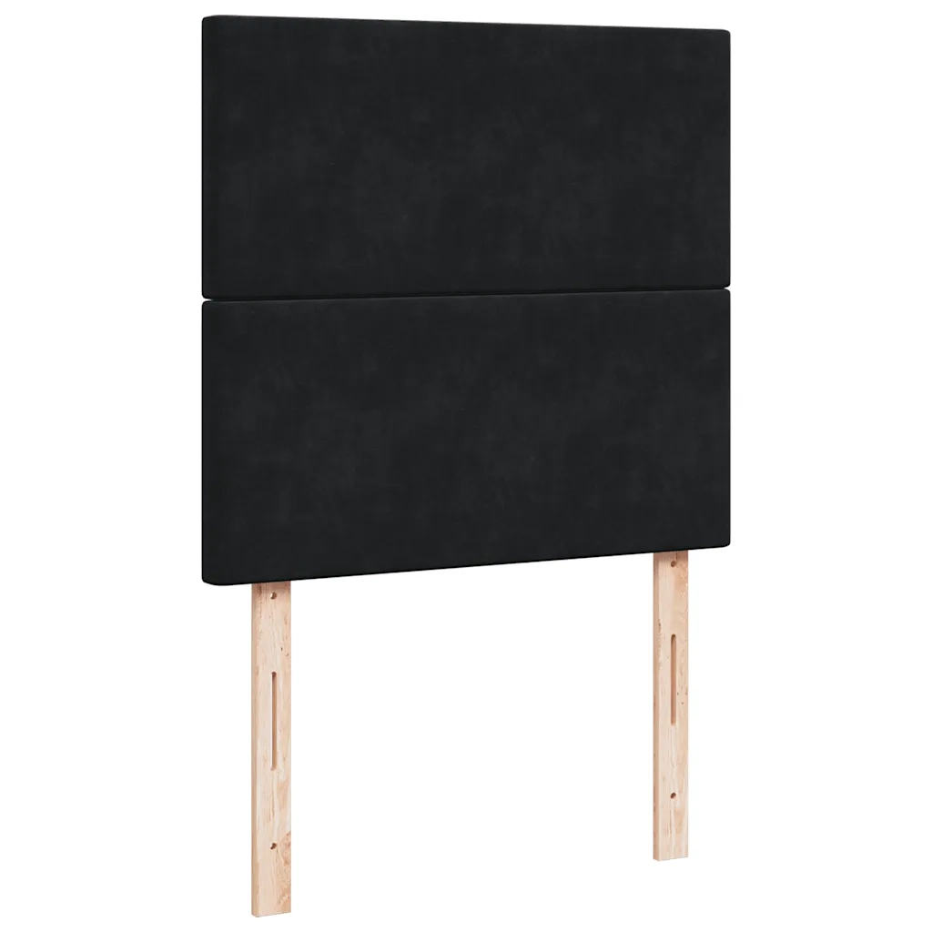 Giroletto a Molle con Materasso Nero 80x200 cm in Velluto 3292186