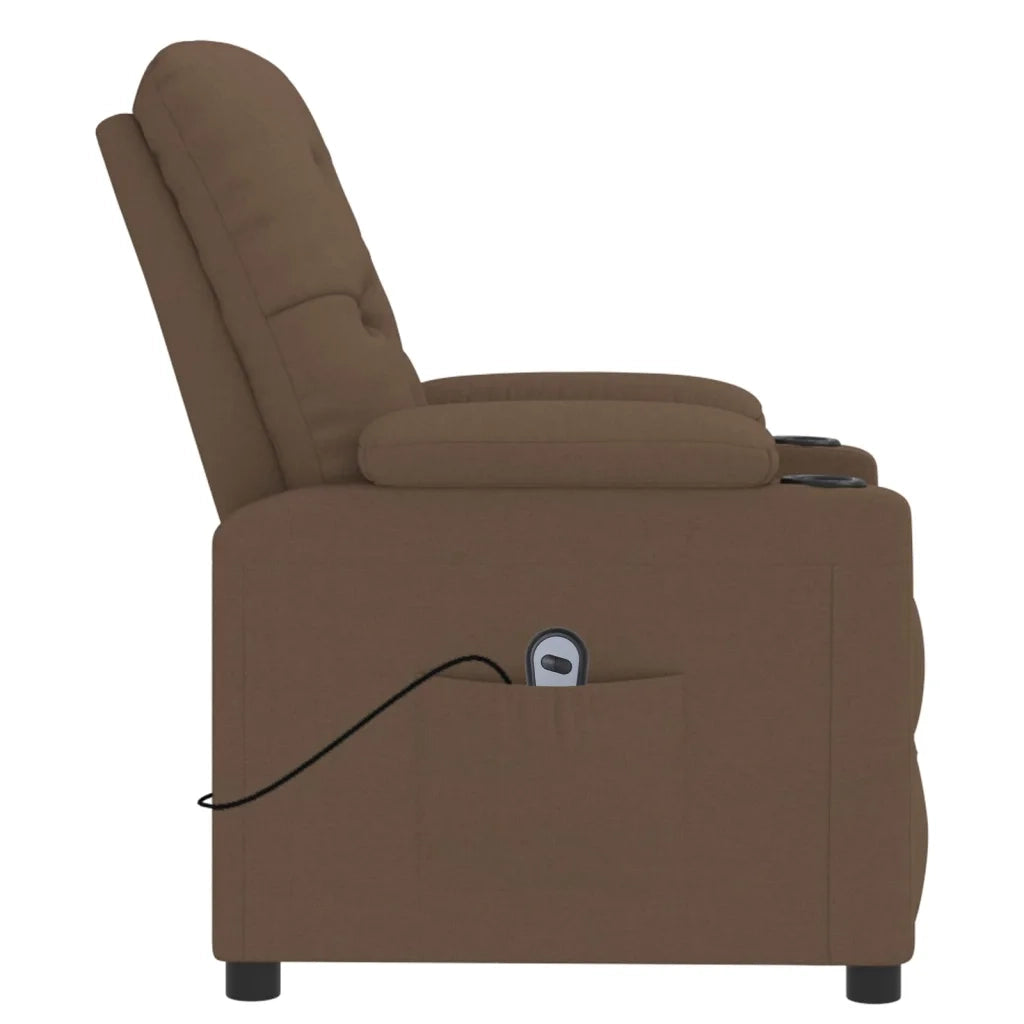 Poltrona Elettrica Reclinabile Marrone in Tessuto 3098843