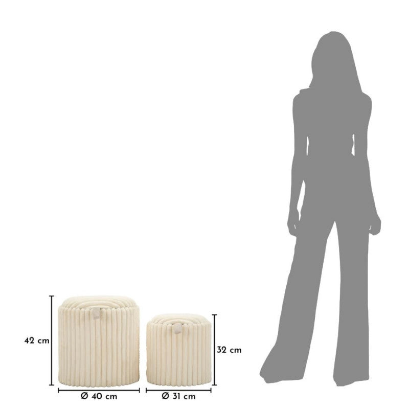 Puff Goteborg Coppia cm ø 40x42-31x32
