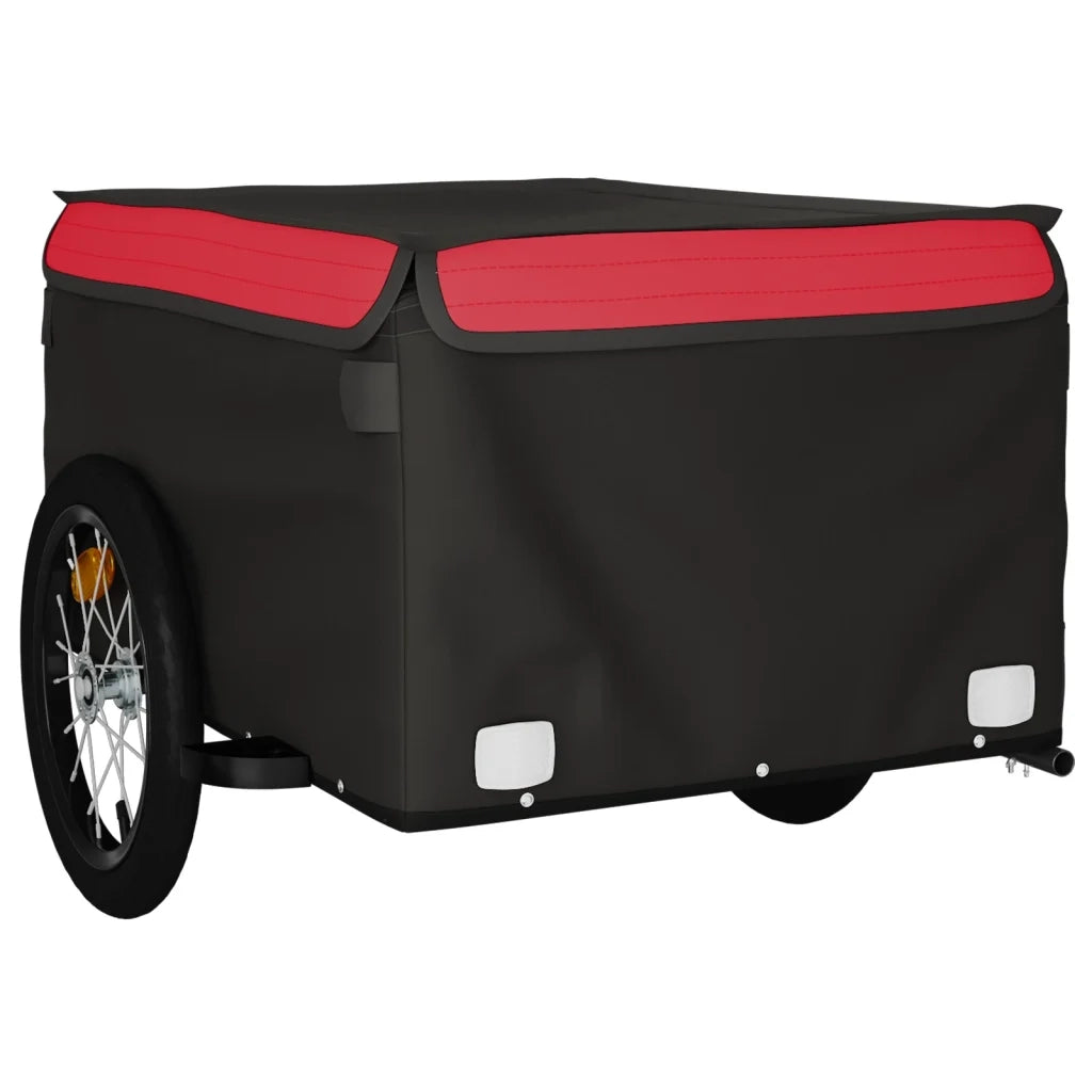 Rimorchio da Bici Nero e Rosso 45 kg in Ferro 94083