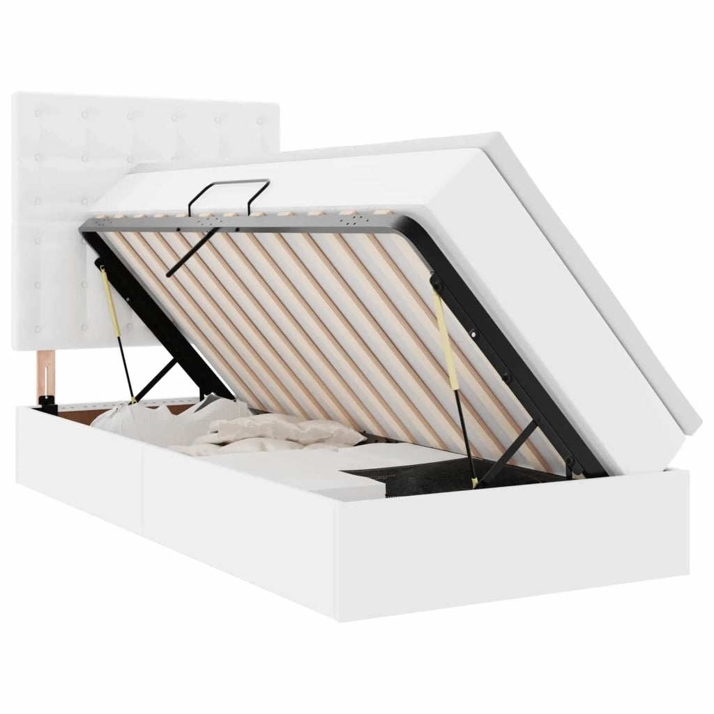 Letto con contenitore e LED con led Bianco Puro 90 x 200 cm
