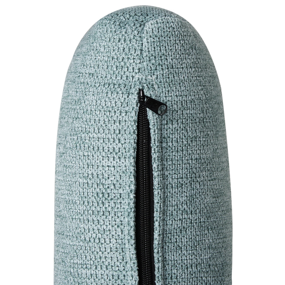 Chaise longue con cuscino in tessuto blu lato sinistro stile retrò