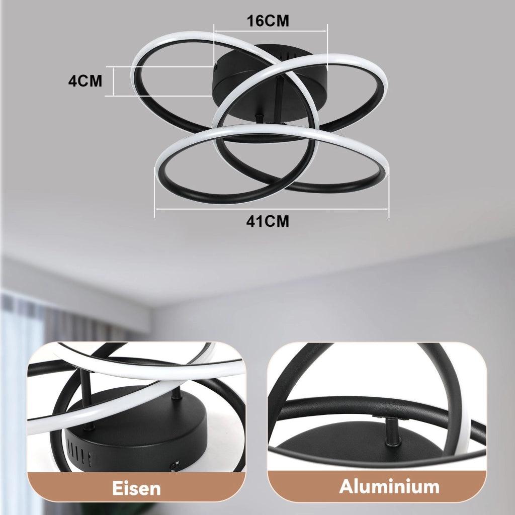 ZMH Lampada da soffitto LED metallo farfalla 36cm dimmerabile per soggiorno