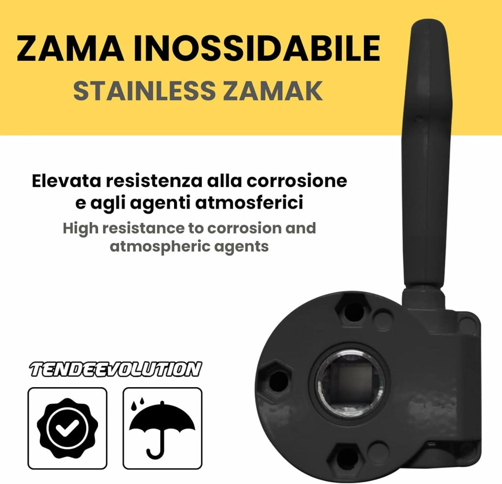 Arganello Tenda da Sole di Alta Qualità - Meccanismo Manuale per Esterni - Facile Installazione e Manutenzione (Marrone)