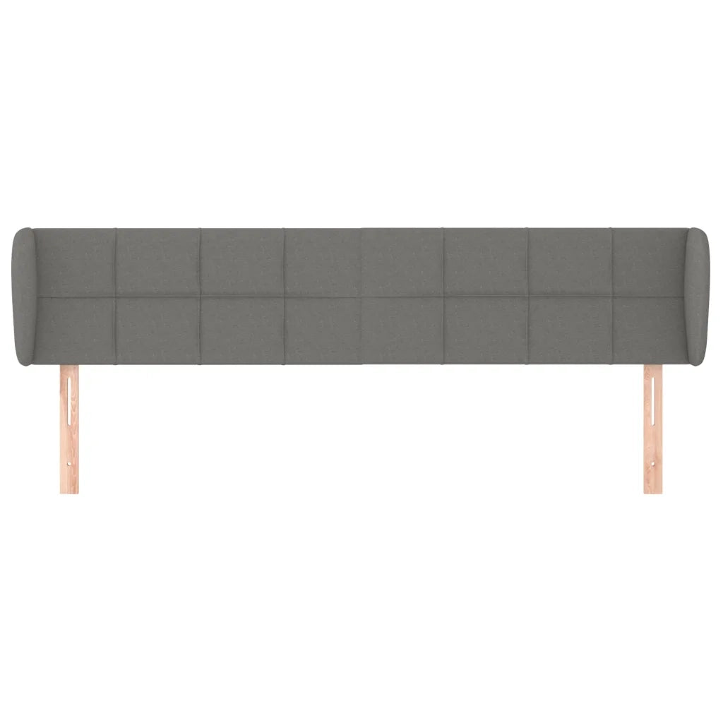 Testiera ad Orecchio-Testata con Orecchie Grigio Scuro 183x23x78/88 cm in Tessuto 692876