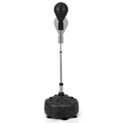 Sacco da boxe da terra con guantoni asta flessibile e base riempibile, Punching ball regolabile in altezza Nero