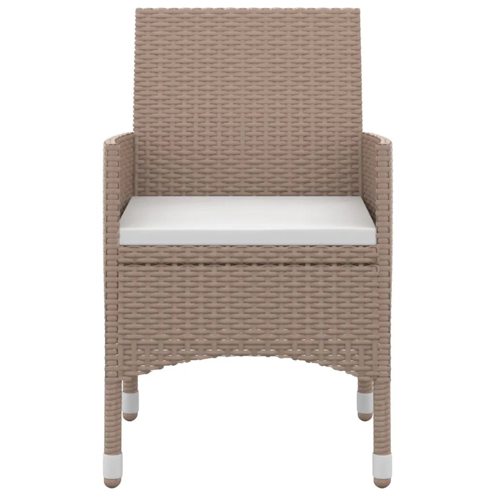 Set da Pranzo per Giardino 5 pz con Cuscini Polyrattan e Vetro 3099752