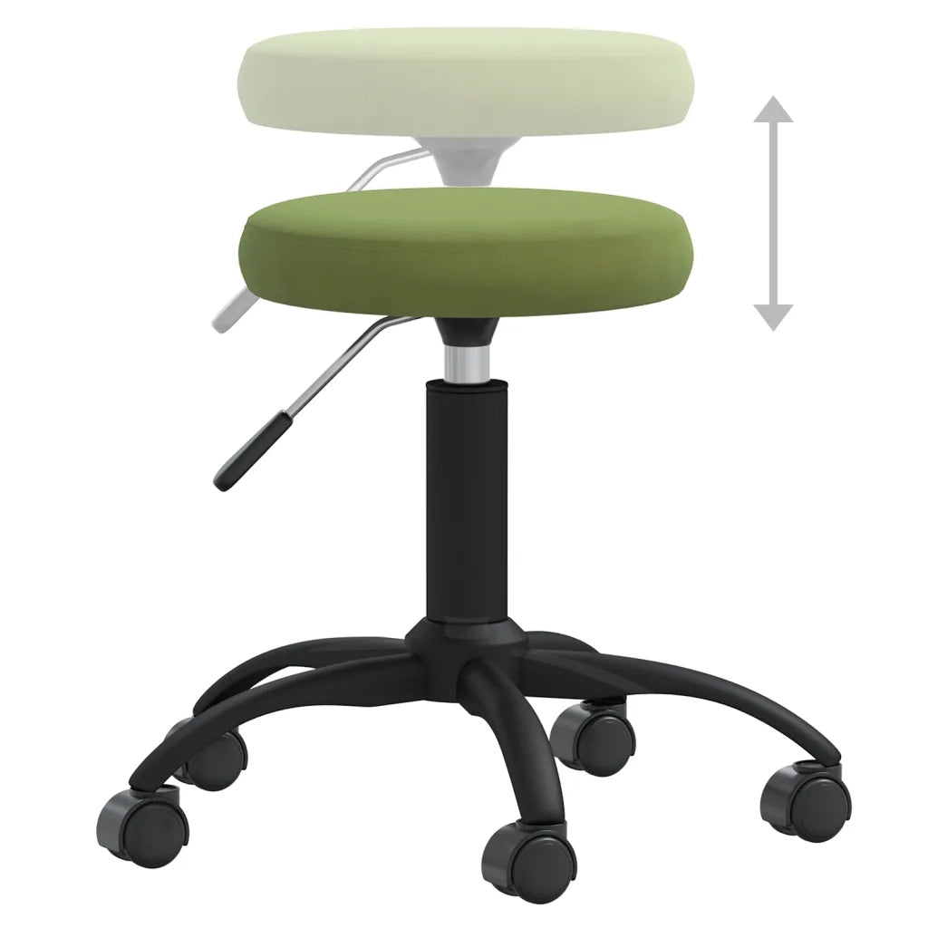 Sedia da Ufficio Girevole Verde Chiaro in Velluto 333176