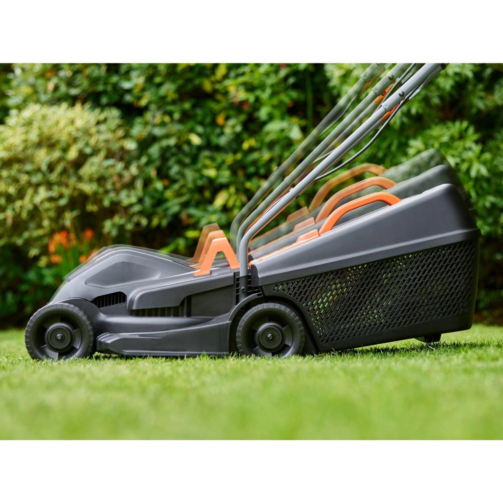 Black and Decker BEMW351-QS Tagliaerba Elettrico a Spinta 1000W Taglio 32 cm 3 Altezze 20-60 mm Cesto 35 L 200 m² colore Nero