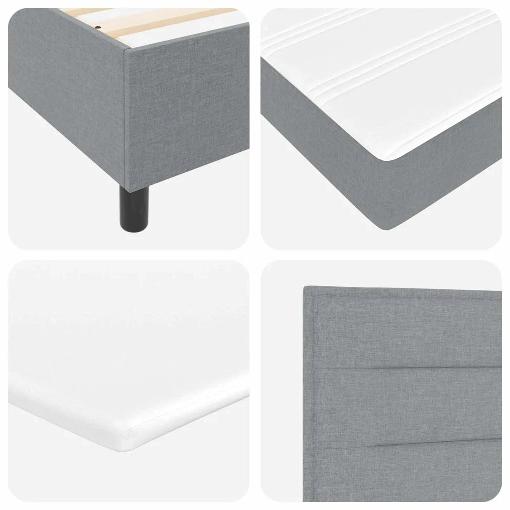 Letto a molle con materasso Grigio chiaro 120 x 190 cm Tessuto 3339294