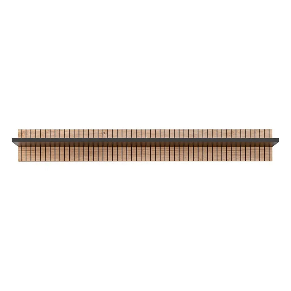 Scaffale da muro NIELSEN – 160 cm quercia e nero – Design contemporaneo