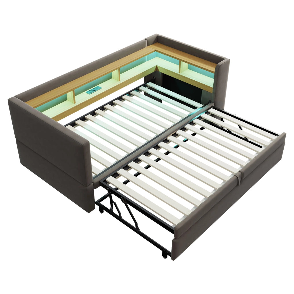 Letto divano estraibile flanella 90/180x190 cm
