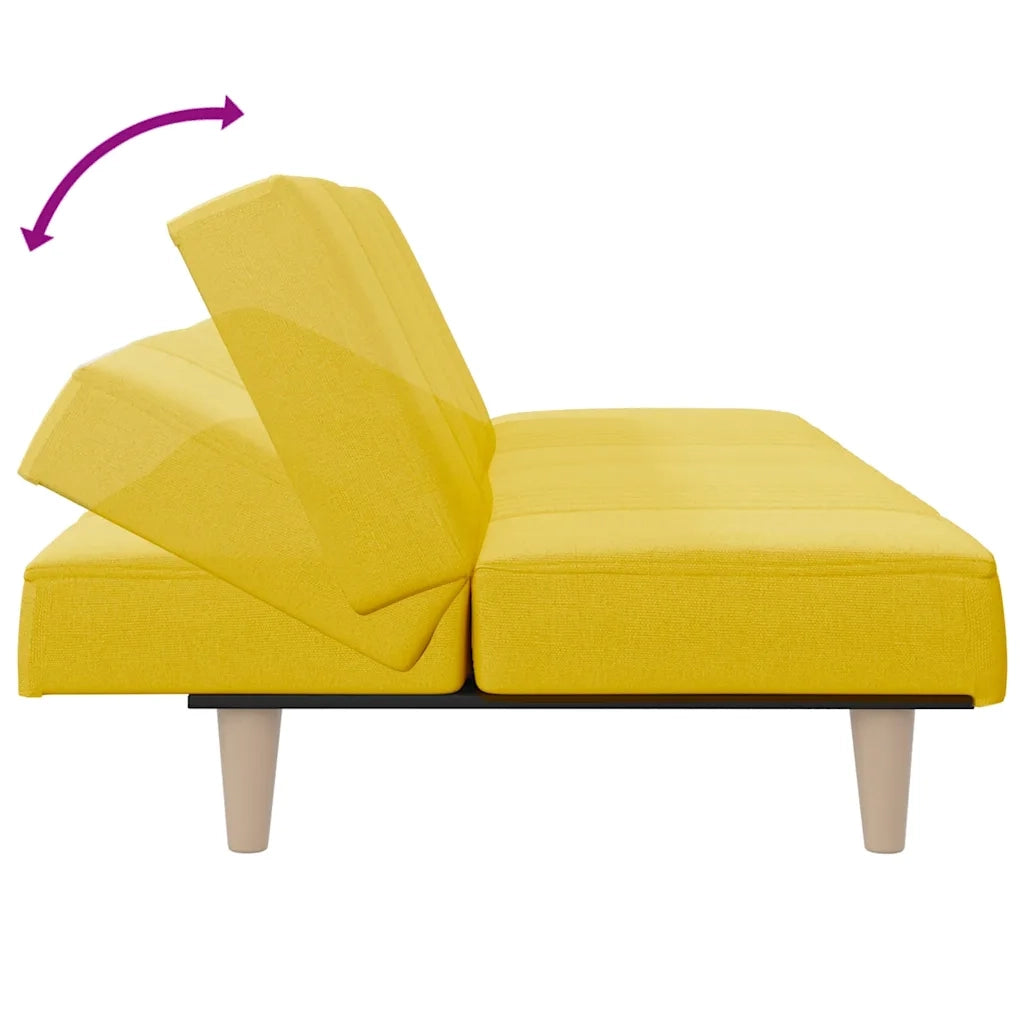 Divano Letto Giallo Chiaro in Tessuto 351885
