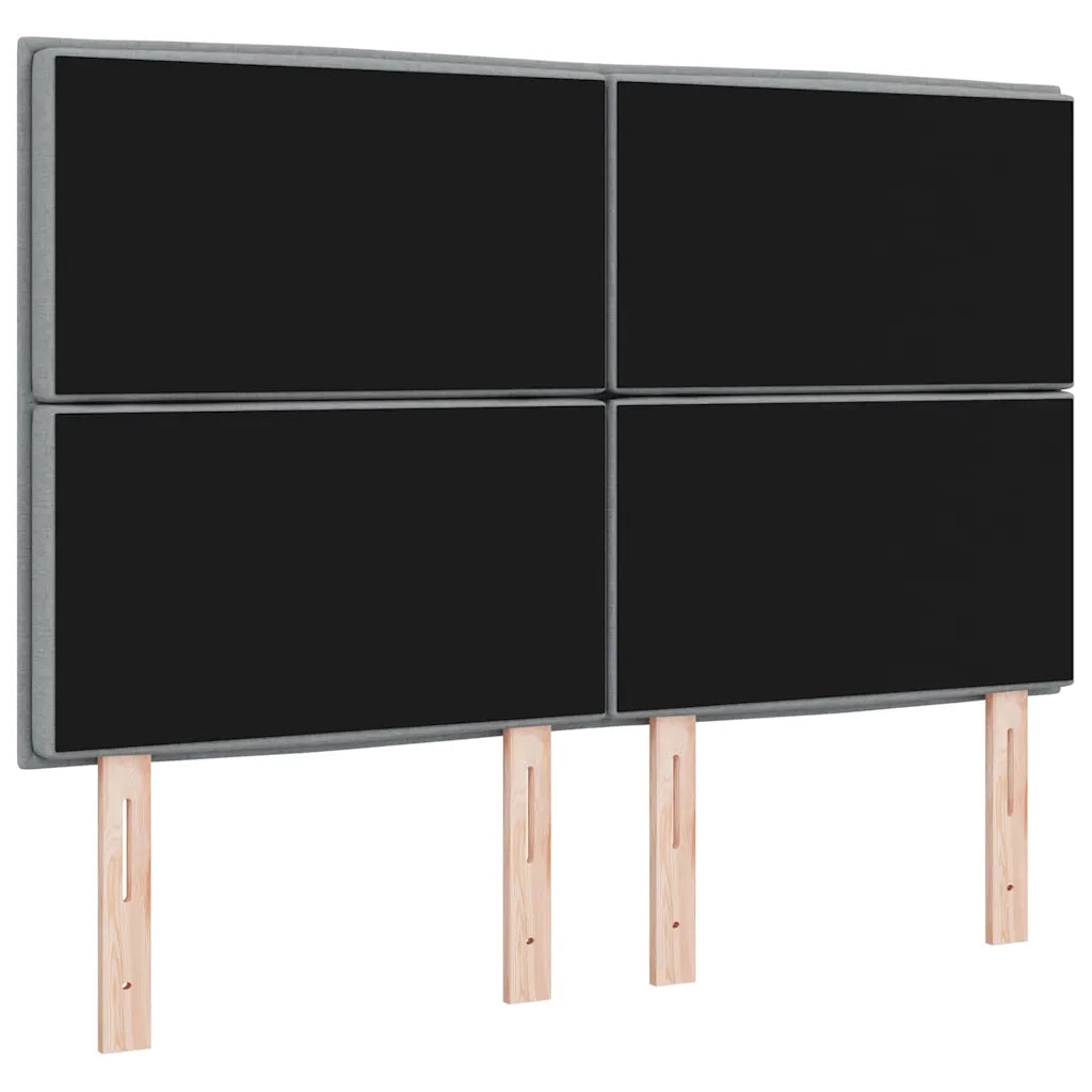 Testiera LED con strisce LED Grigio chiaro 144 cm Tessuto 3338286