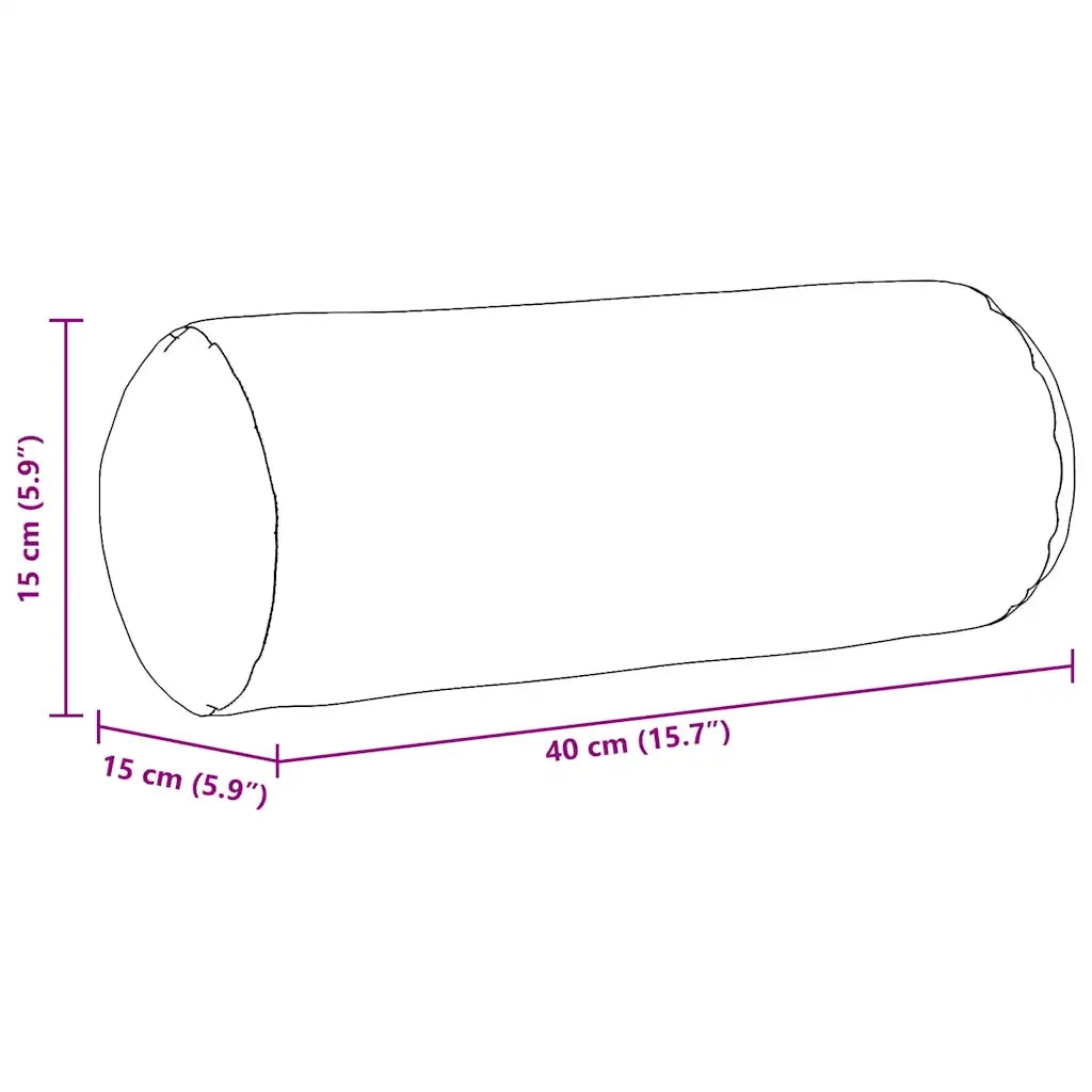 Cuscini a rullo 2 pcs Nero Ø 15 x 40 cm Tessuto in Cords 42014291