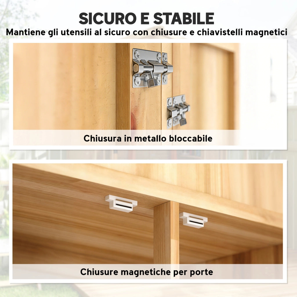 Armadio da Esterno per Attrezzi con Ripiani Rimovibili