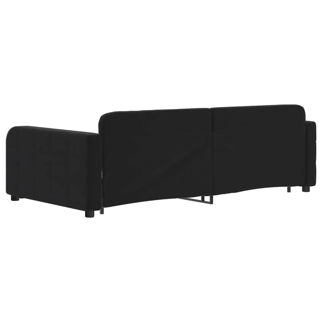 Divano letto | Sof¨¤ letto | Letto singolo Estraibile con Cassetti Nero 100x200 cm in Velluto